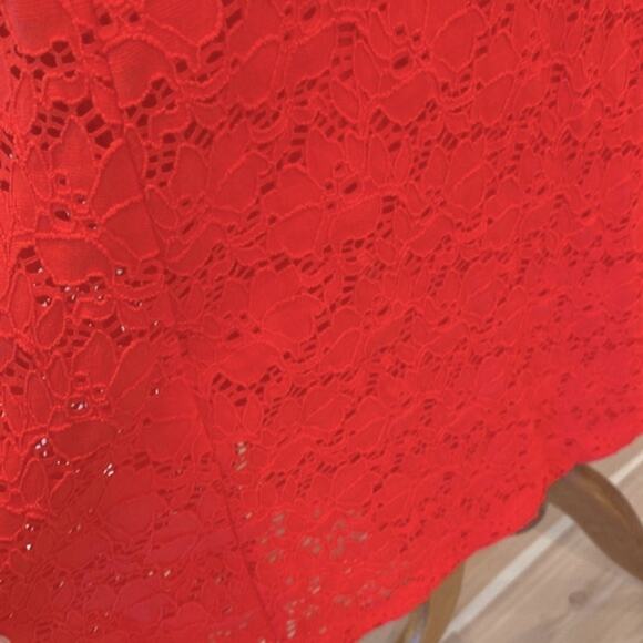 Alfani Dress 22W Lace Plus Size Party Dress Stretch Coral Boho fruit punch - Picture 3 of 12